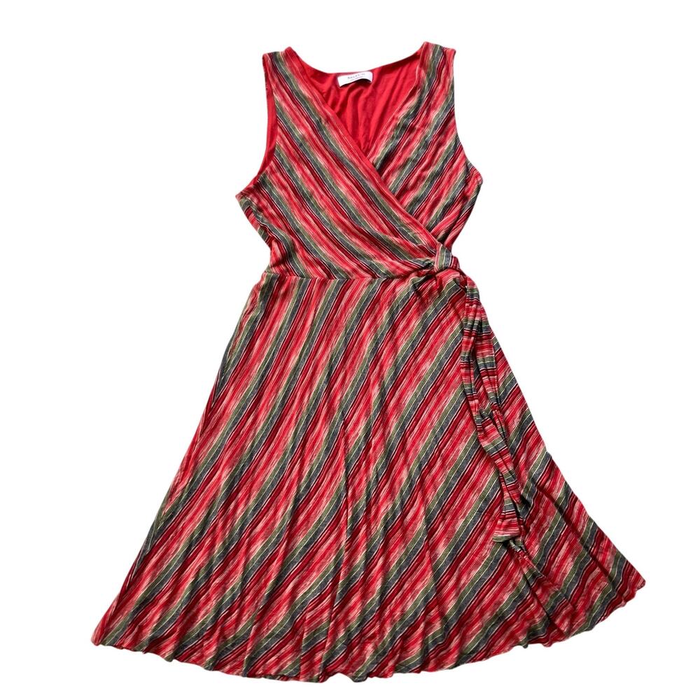 Bailey 44 Striped Jersey Wrap Dress Size L Retro 70s Casual Chic